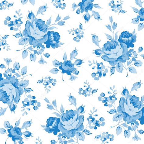 Realistic floral decorative pattern with roses. Floral pattern with blue rose — Stock Vector © LoveLava ...