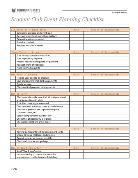 50 Professional Event Planning Checklist Templates Templatelab