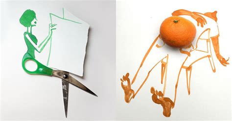 16 Creative Sketches That Incorporate Everyday Objects Twistedsifter