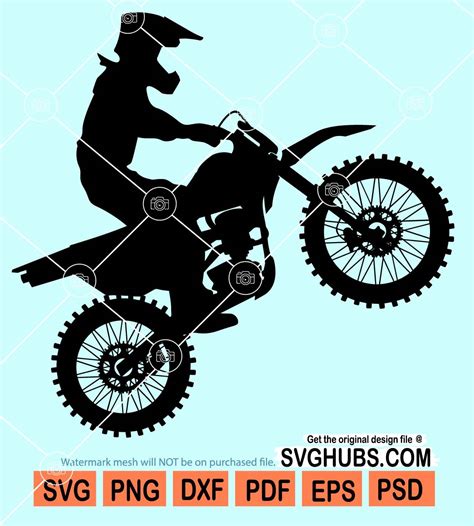 Cut Files For Silhouette Dirt Bike Svg Eps Dxf Motocross Svg Dirt Bike