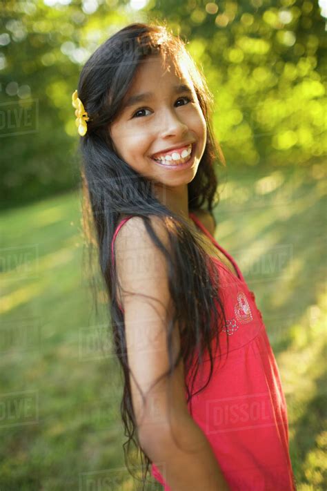 Hispanic Girl Smiling Stock Photo Dissolve