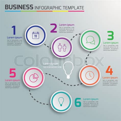 Steps Process Business Infographics Stock Vector Colourbox