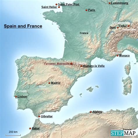 Map Of France And Spain Together Map