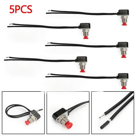 5pc Normally Closed Momentary Self Resetting Push Button Reset Switch W