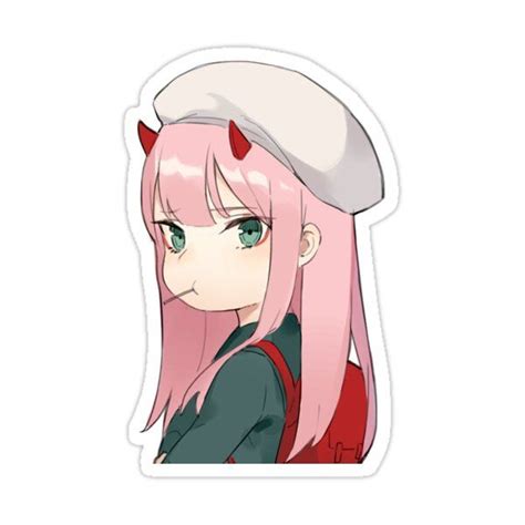 Zero Two Sticker By Chickenmaid In 2021 Anime Printables Anime Chibi