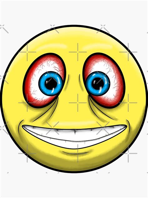 Disturbed Emoji Funny Smiley Face Sticker For Sale By Meme Tees