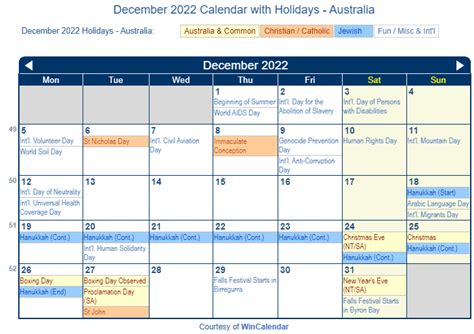 Print Friendly December 2022 Australia Calendar For Printing