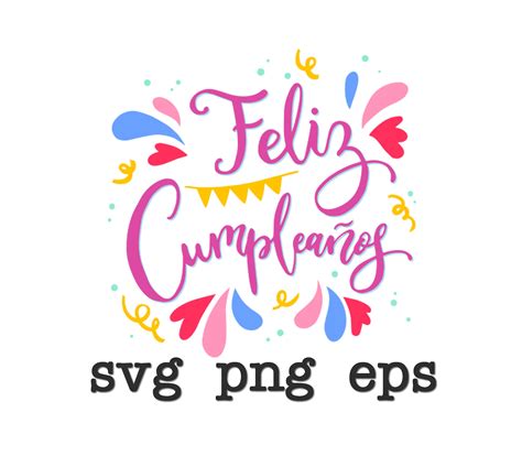 Feliz Cumpleaños Cumpleanos Svg Png Eps Clipart 3 Etsy New Zealand
