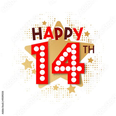 Happy 14th Birthday Stock Image And Royalty Free Vector Files On