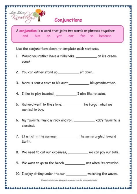 Worksheets are english test paper class i name class sec why did the, english activity book clas. page 6 conjunctions worksheet | Conjunctions worksheet ...