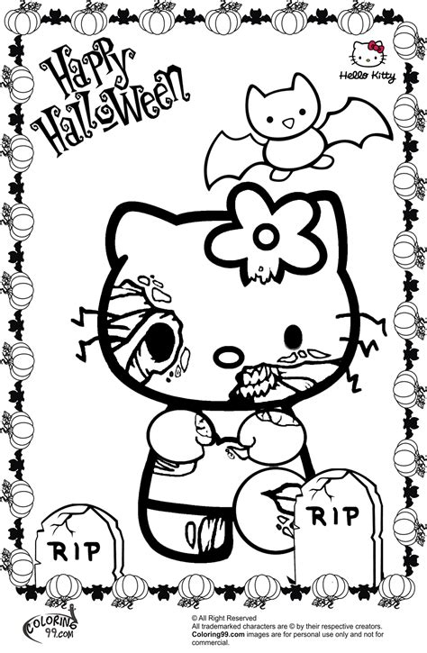 Printable free hello kitty coloring sheets for kids to enjoy the fun of coloring and learning while sitting at home. Hello Kitty Halloween Coloring Pages | Minister Coloring