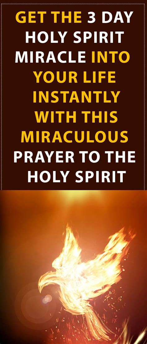 Get The 3 Day Holy Spirit Miracle Into Your Life Instantly With This