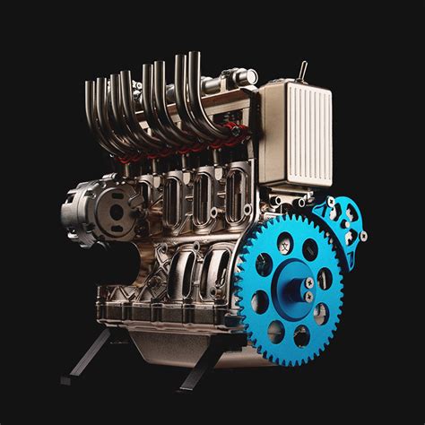 Teching V4 Dm13 Four Cylinder Stirling Engine Full Aluminum Alloy Mode