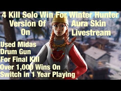 One of the best uncommon skins just got better. Fortnite Livestream 4 Kill Solo Win With Winter Hunter Style/Version Of Aura Skin. Over 1,000 ...