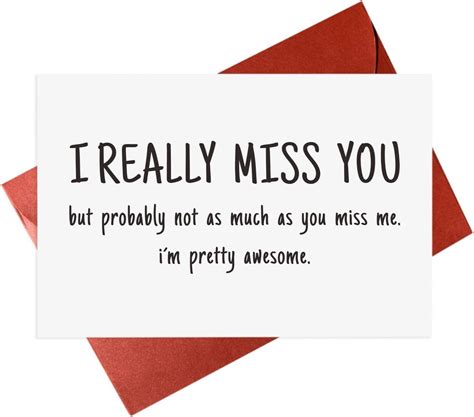 Funny I Miss You Cardreally Missing You Cards For Him Or Her Amazon