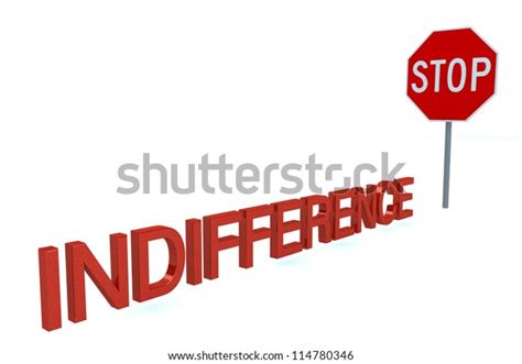 Word Indifference Before Stop Sign Isolated Stock Illustration