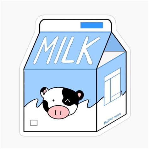 Mister Moo Milk Carton Sticker For Sale By Pawkward Kawaii Stickers Cute Stickers Cool