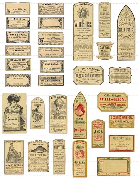 Digital Download Collage Sheet Antique 1800s Vintage Druggists