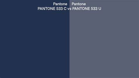 Pantone 533 C Vs Pantone 533 U Side By Side Comparison