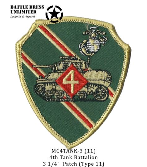 4th Tank Battalion Patch Usmc Marine Corps Armor Bn Ebay