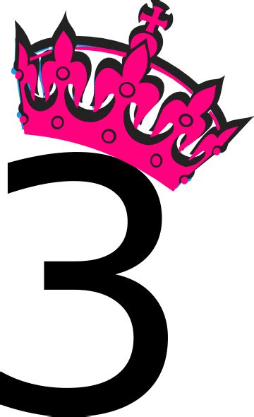 Pink Tilted Tiara And Number 3 Clip Art At Vector Clip Art