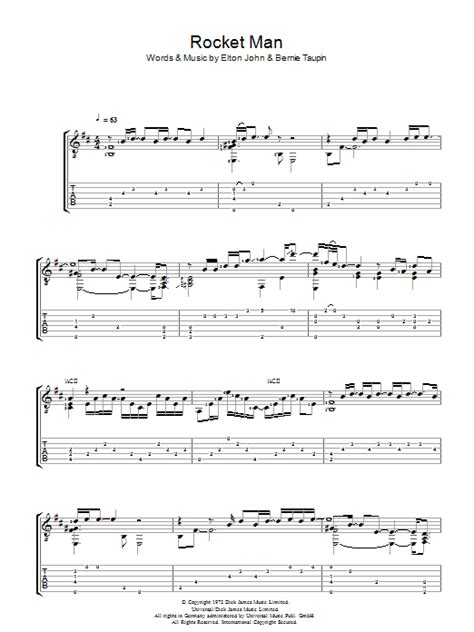 While in space, the lonely astronaut misses his wife. Rocket Man by Elton John - Guitar Tab - Guitar Instructor