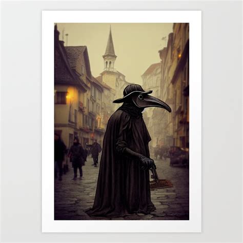 Painting Of A Plague Doctor During The Bubonic Plague Art Print By