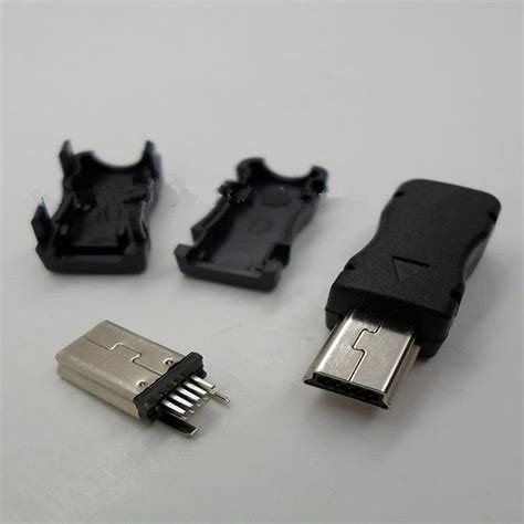 10sets Mini 10pin Usb Plug Male Socket Connector With Plastic Cover For