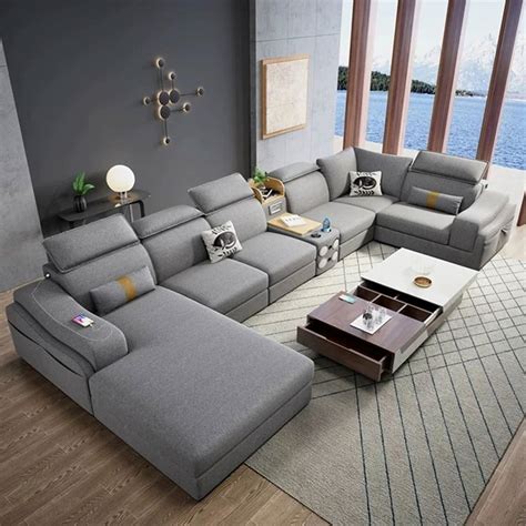 Gkw Modern Designer U Shape Fabric Luxury Furniture Sofa Set At Rs