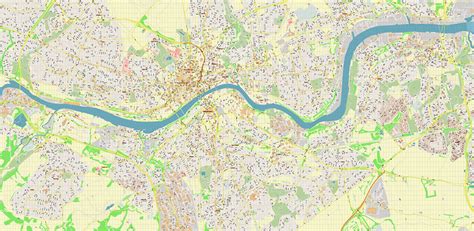 Gateshead Uk Map Vector City Plan High Detailed Street Map Editable