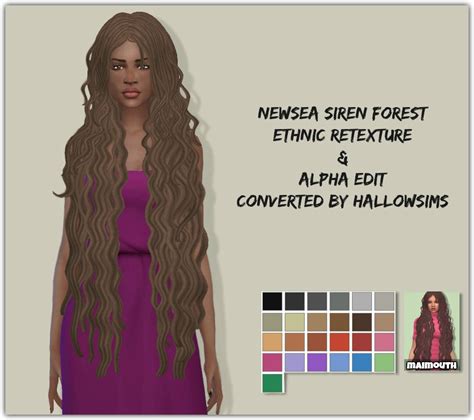 Sims 4 Hairs Simsworkshop Siren Forest Hair Ethnic Retextured By