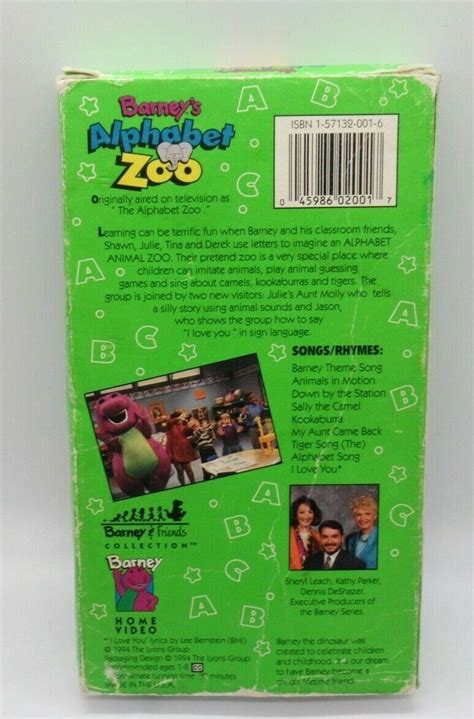 Barney Alphabet Zoo Friends Collection Vhs Video Learning Letters