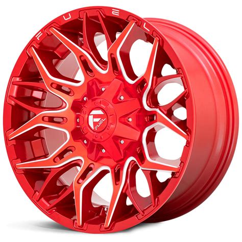 Set Of 4 Fuel D771 Twitch 22x12 8x170 44mm Red Milled Wheels Rims 22 Inch Ebay