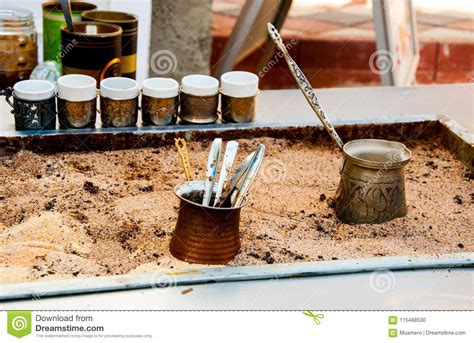 Equipment For Preparing Turkish Coffee Stock Photo Image Of Heat