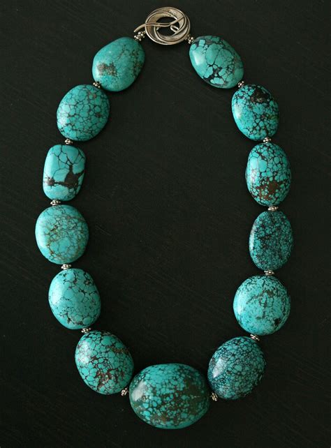 Turquoise Necklace Chunky Turquoise Necklace Natural Turquoise