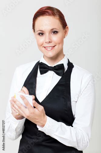 Beautiful Young Waitress Taking Your Order Stock Photo And Royalty