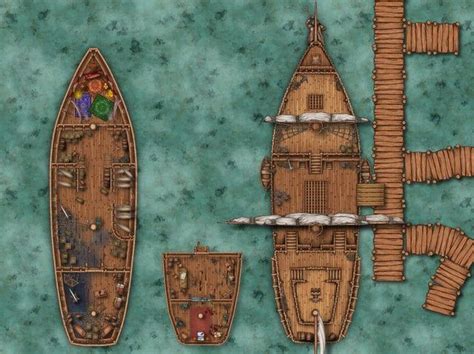 Merchants Ship Battle Map Battlemaps Pirate Ship Art Tabletop