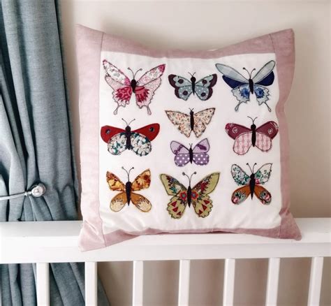 Digital Sewing Pattern Pdf Butterflies Applique Cushion Etsy Uk