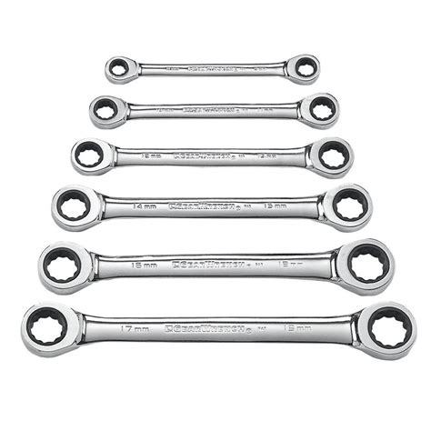 Gearwrench Metric Double Box End Ratcheting Wrench Set 6 Piece 9260