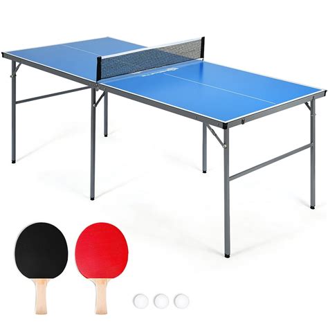 Goplus 6x3 Portable Tennis Ping Pong Folding Table Waccessories