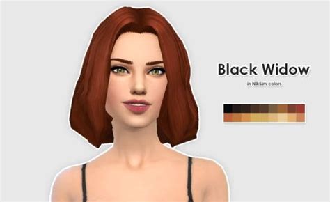 Primadonna And Co Black Widow Hair In Niksim Colors At Ellesmea Sims 4