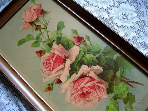 Catherine Klein Pink Cabbage Roses Yard Long Print Antique