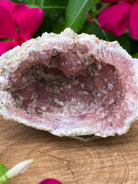 Pink Amethyst Crystal Geode Healing Crystals For Love And Etsy