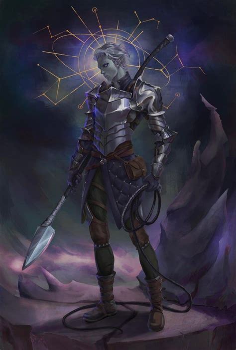 Hexblade Warlock Half Elf Character Art Portrait Illustration Art My
