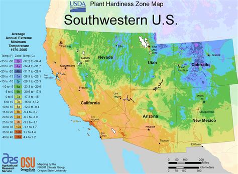 South West Us Plant Hardiness Zone Map •