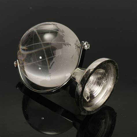 Crystal Glass Frosted World Globe Paperweight Desk Decoration Ebay