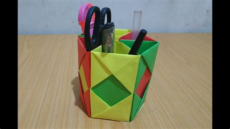 Cara Membuat Kotak Pensil Dari Origami Buku Belajar