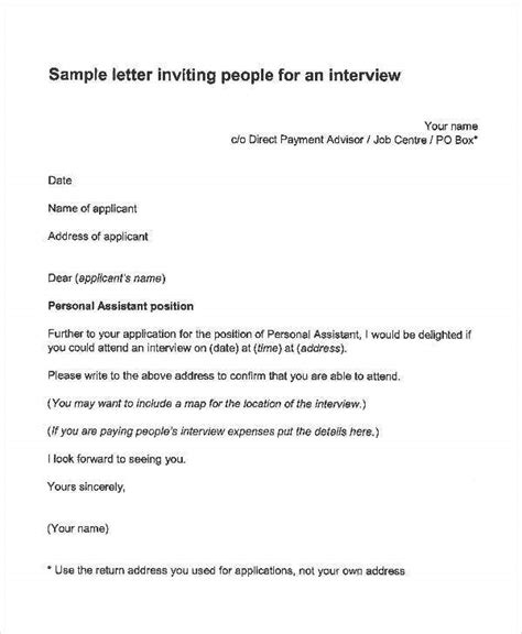 Customize the sample cover letter below that you want and create your own personal and unique job resume cover letter. Interview Letter Templates - 7+ Free Word, PDF Documents ...