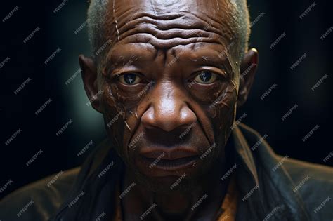 premium ai image mature old black man with wise eyes and a wrinkled face