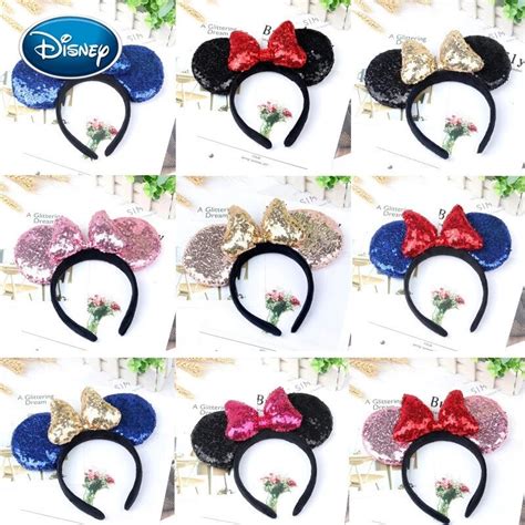 Disney Sequins Bow Mickey Ears Headband Minnie Stereo Headband Mickey